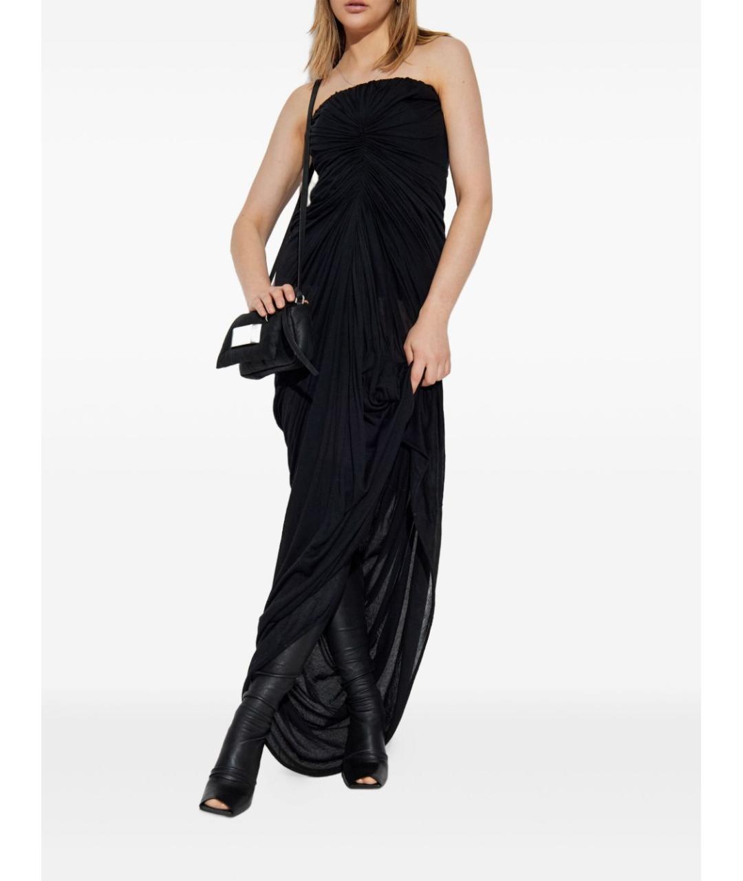 RICK OWENS Черное хлопковое вечернее платье, фото 4