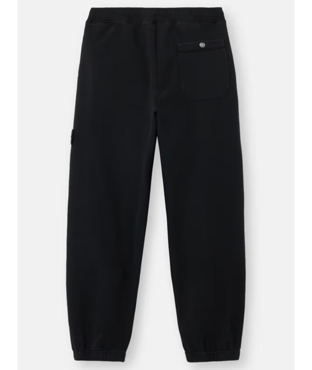STONE ISLAND Черные хлопковые повседневные брюки, фото 6