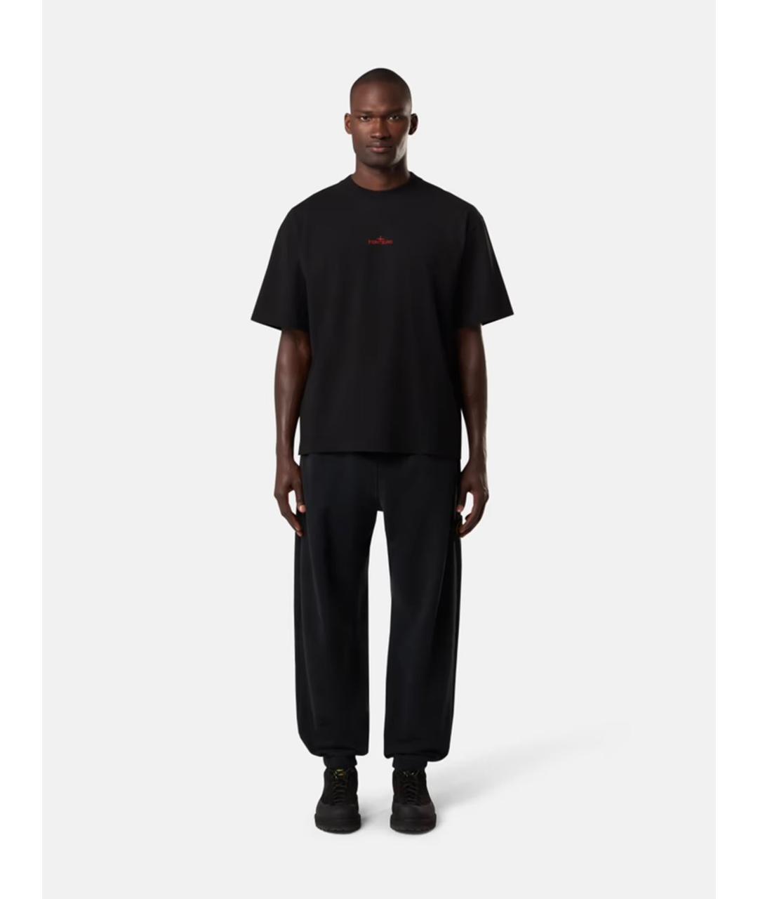 STONE ISLAND Черные хлопковые повседневные брюки, фото 2