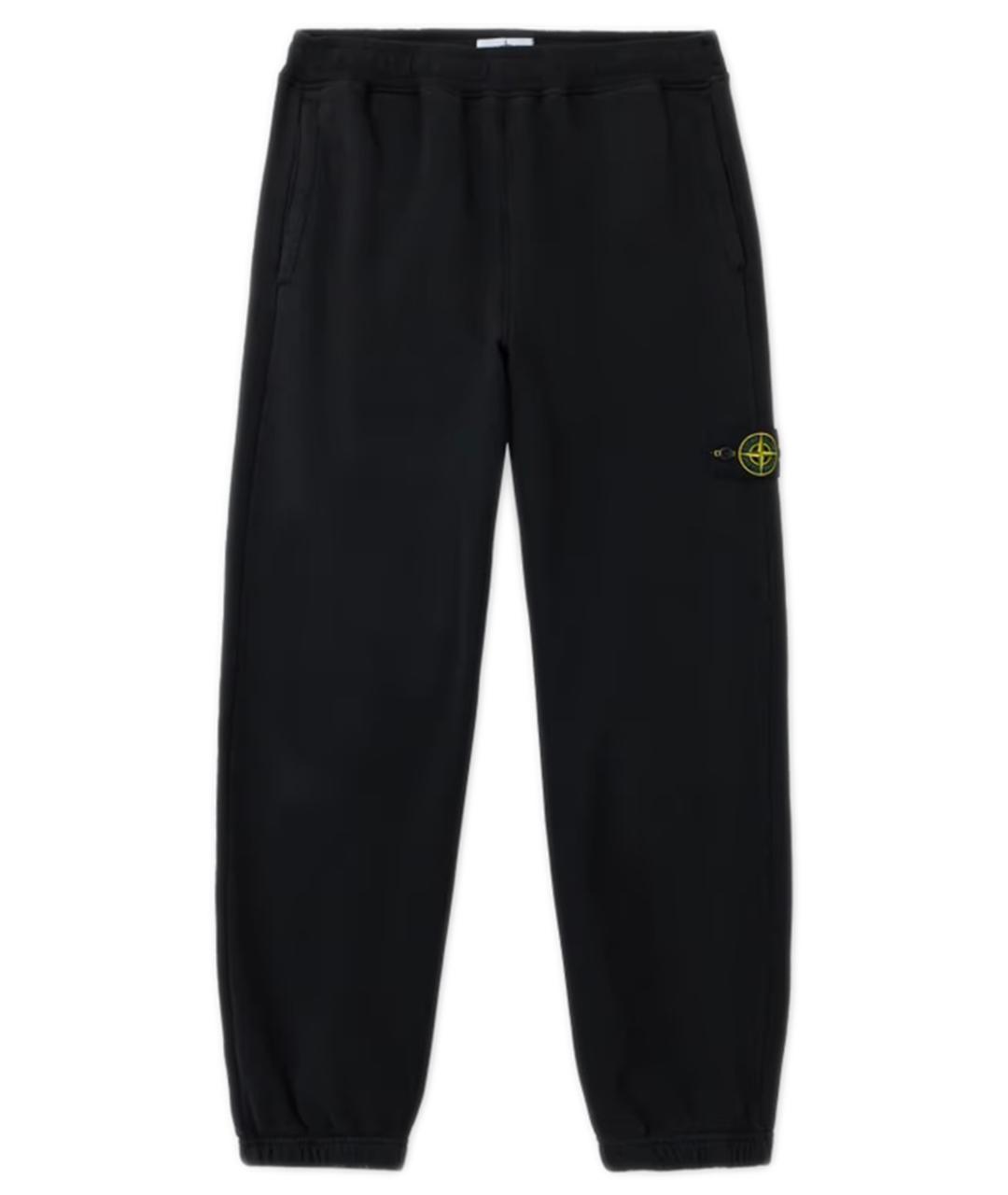 STONE ISLAND Черные хлопковые повседневные брюки, фото 1