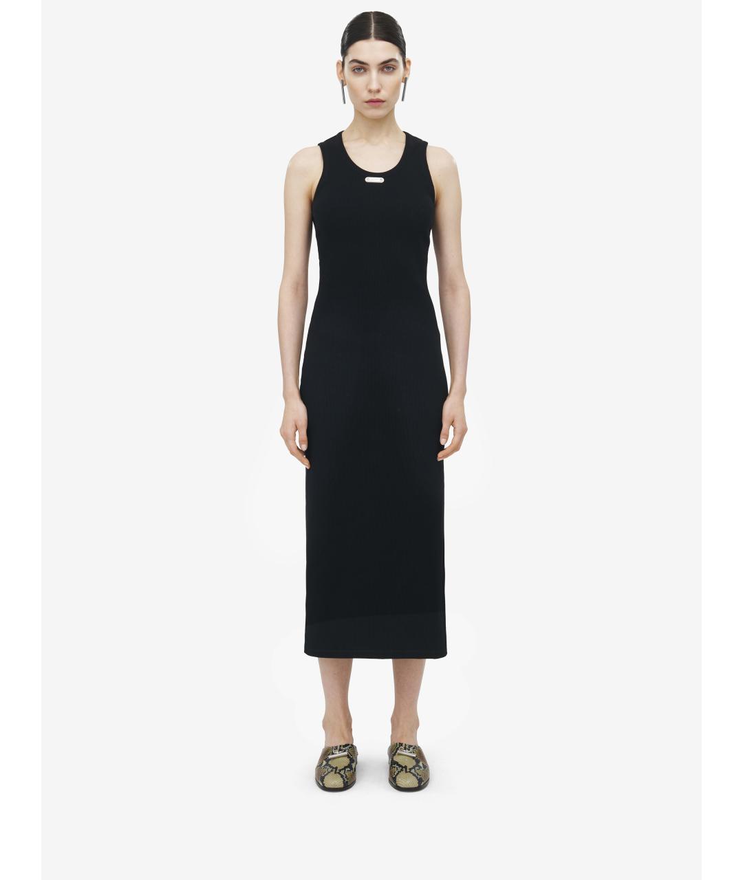 ALEXANDER MCQUEEN Черное хлопковое платье, фото 2