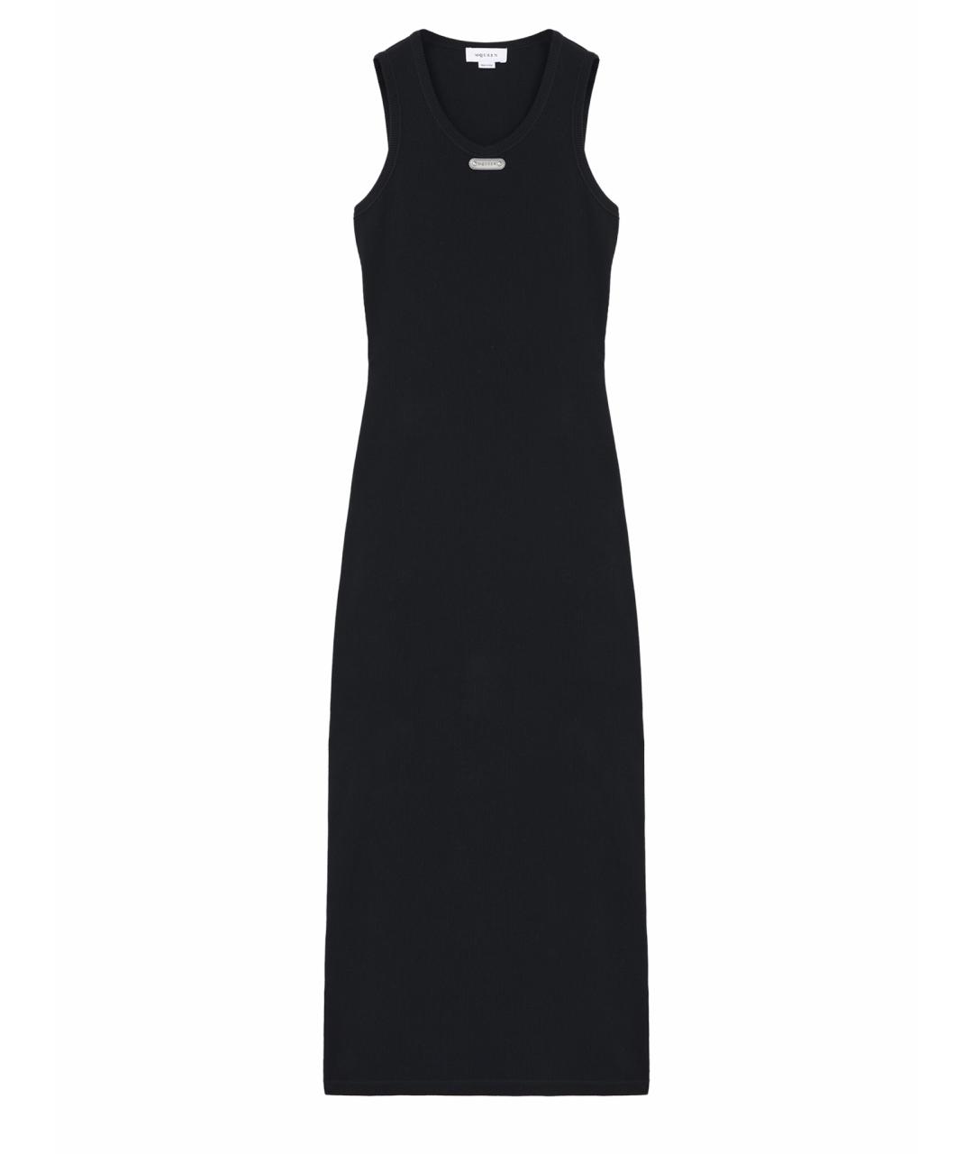 ALEXANDER MCQUEEN Черное хлопковое платье, фото 1