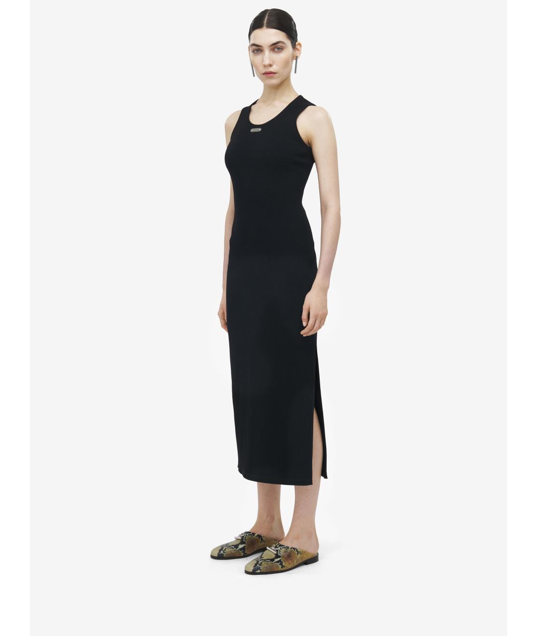 ALEXANDER MCQUEEN Черное хлопковое платье, фото 3