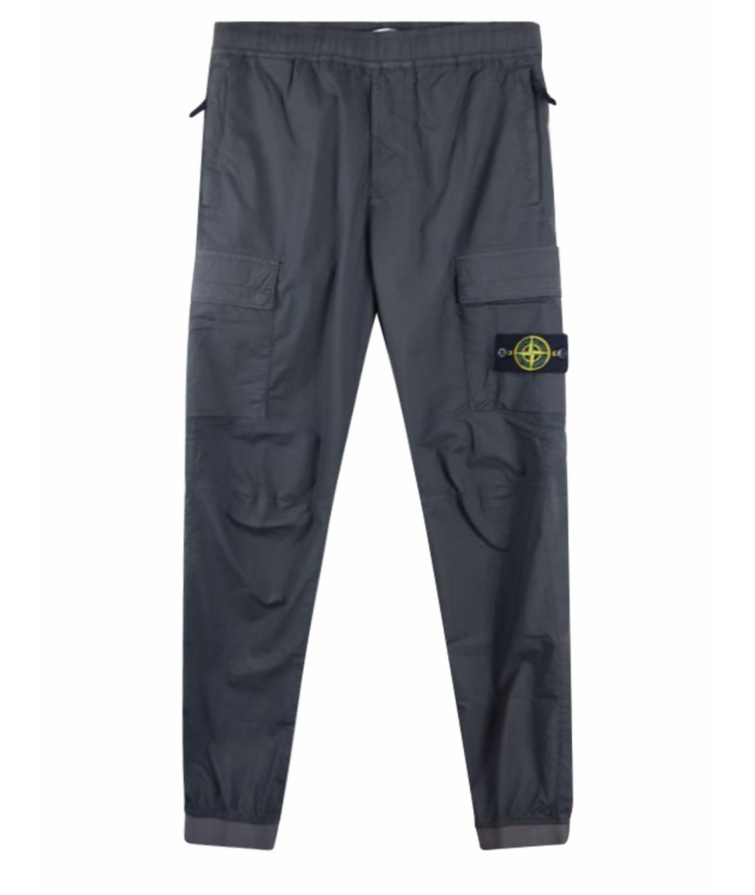 STONE ISLAND Антрацитовые хлопковые повседневные брюки, фото 1