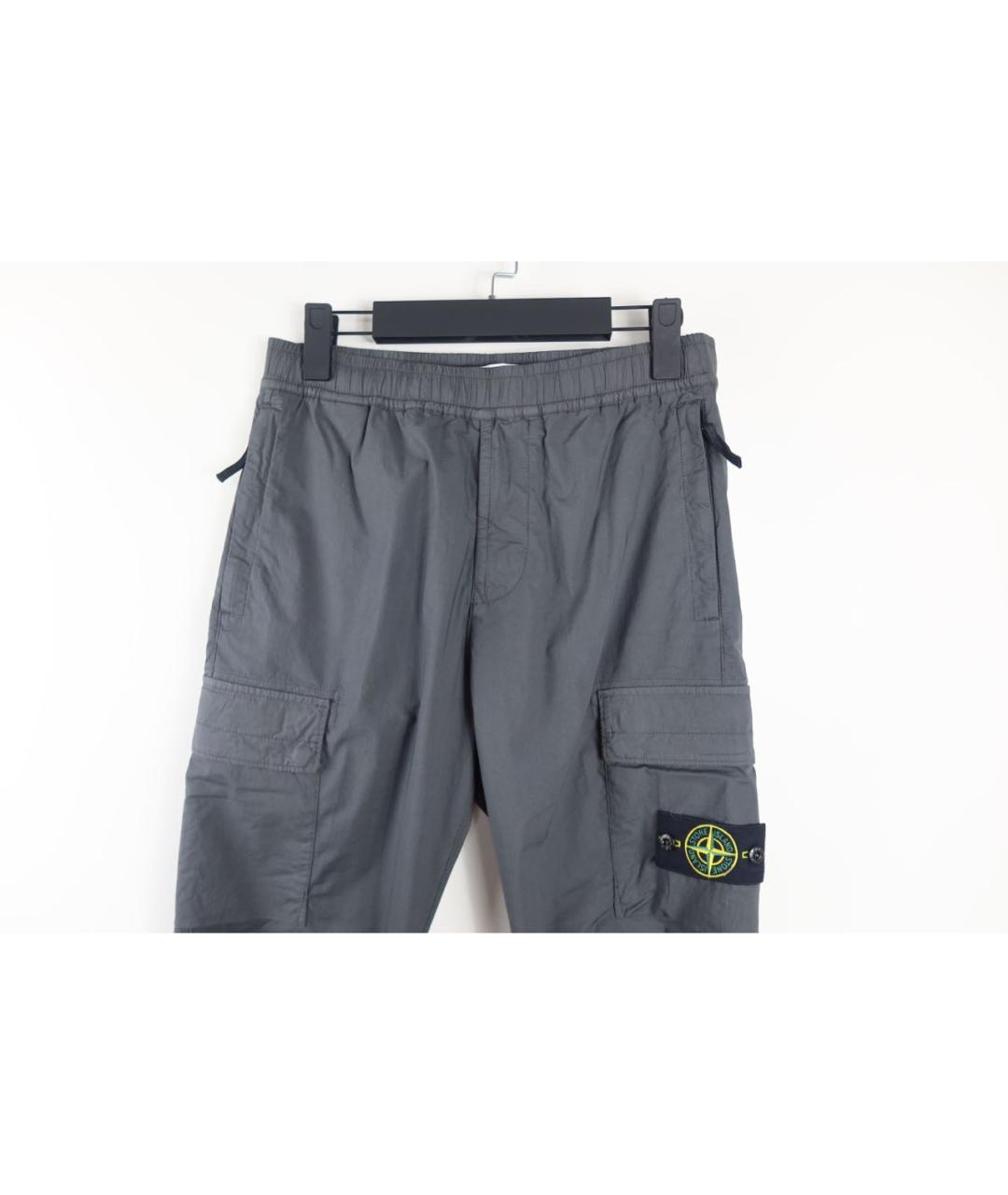 STONE ISLAND Антрацитовые хлопковые повседневные брюки, фото 2