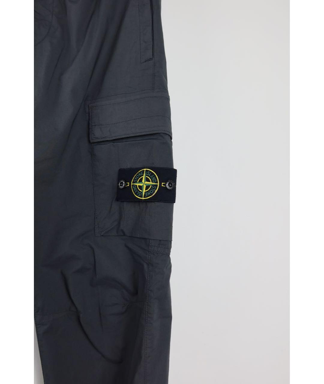 STONE ISLAND Антрацитовые хлопковые повседневные брюки, фото 3