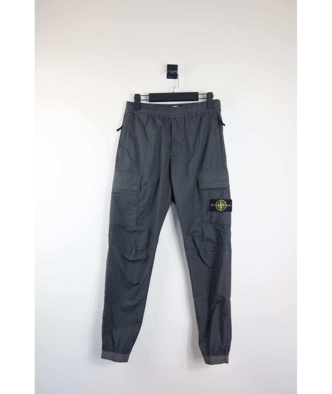 STONE ISLAND Антрацитовые хлопковые повседневные брюки, фото 7