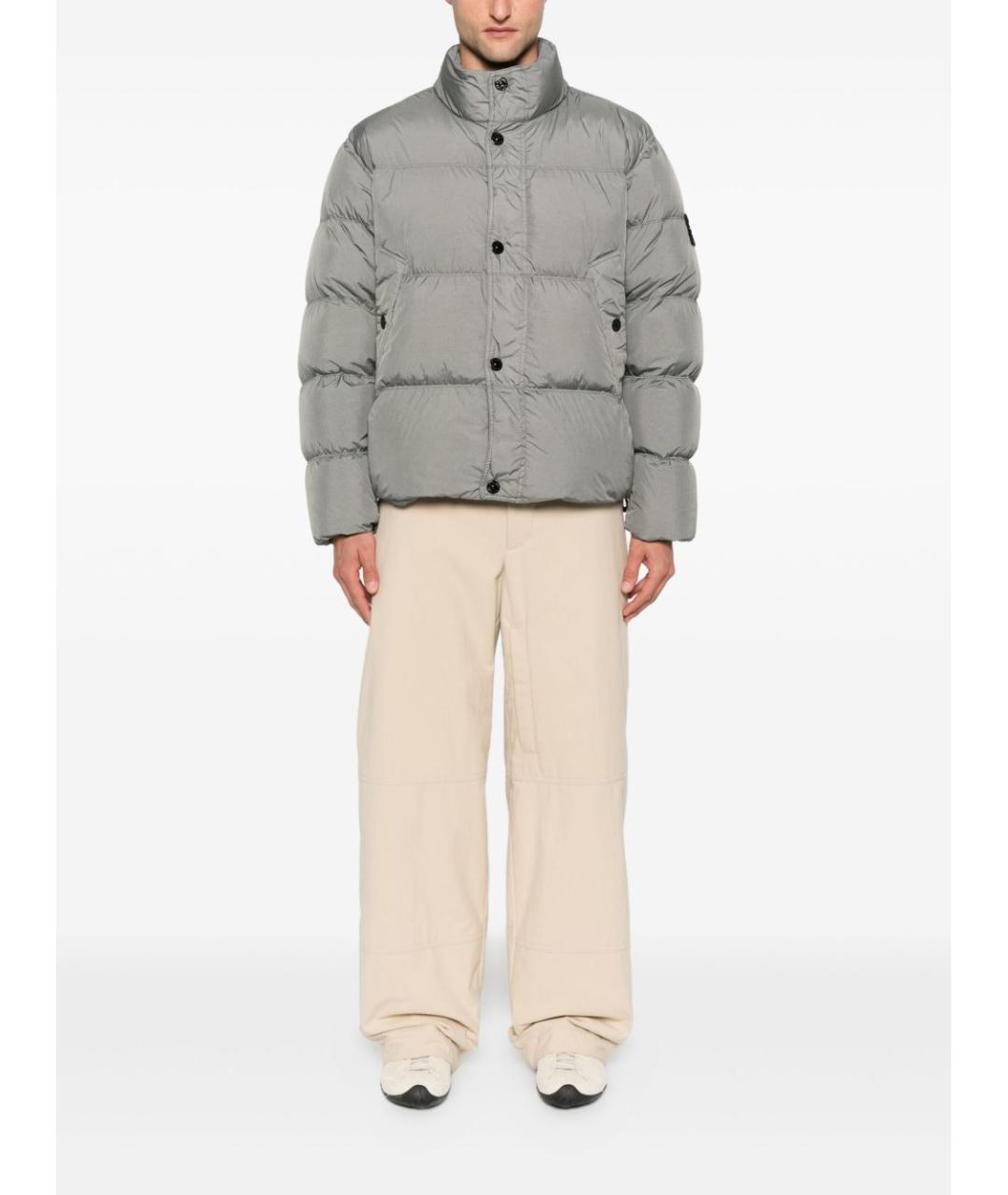 STONE ISLAND Серая полиамидовая куртка, фото 2