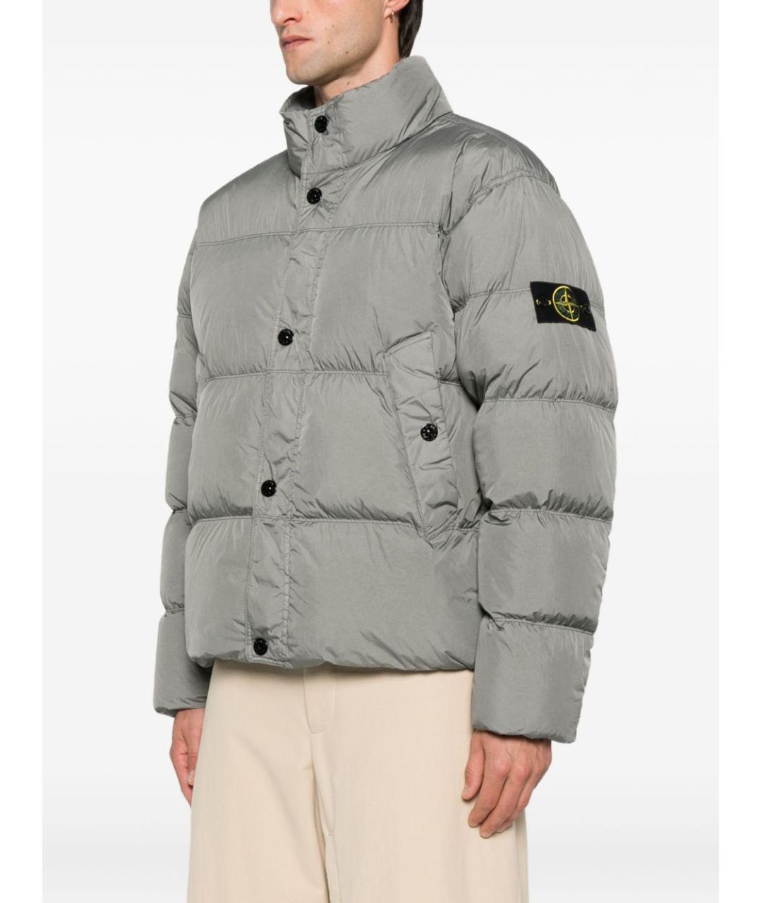 STONE ISLAND Серая полиамидовая куртка, фото 3