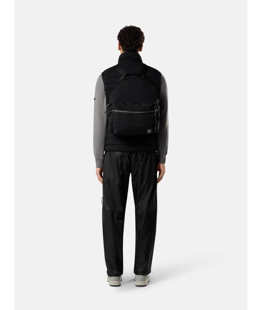 STONE ISLAND Черный синтетический рюкзак, фото 4