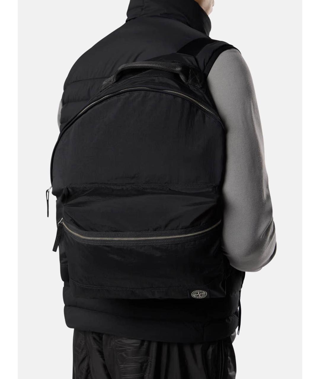 STONE ISLAND Черный синтетический рюкзак, фото 2