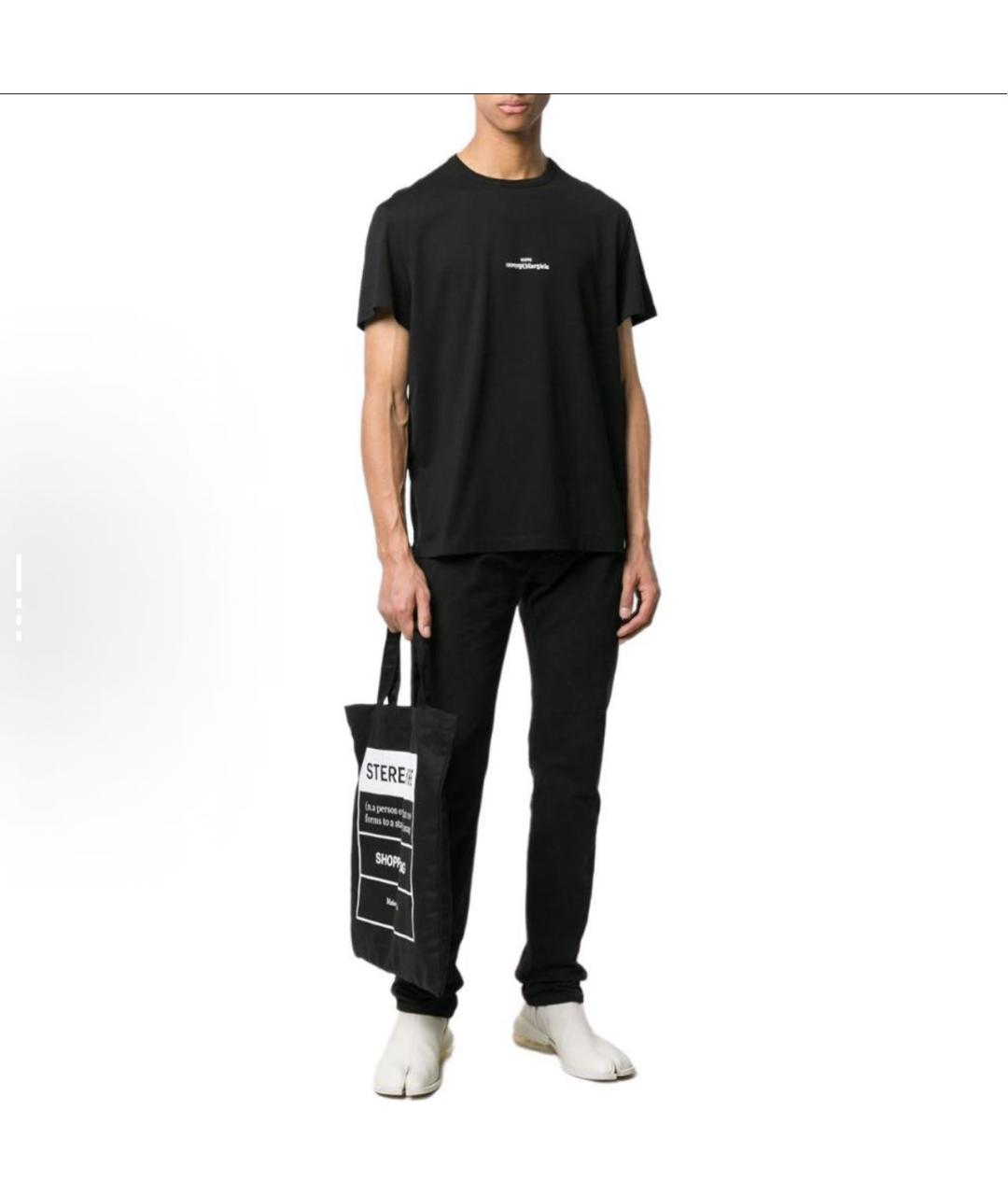 MAISON MARGIELA Черная хлопковая футболка, фото 4