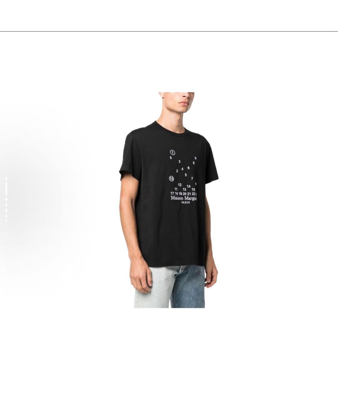 MAISON MARGIELA Черная хлопковая футболка, фото 4