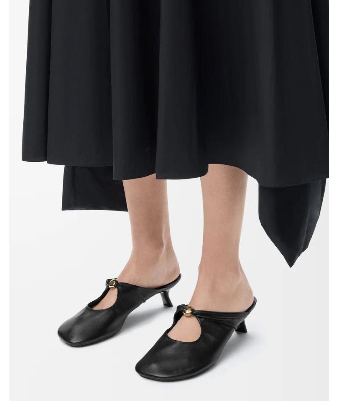 LOEWE Черные кожаные мюли, фото 2