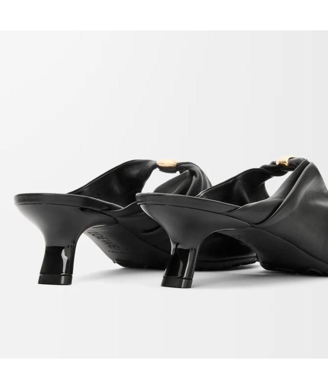 LOEWE Черные кожаные мюли, фото 5
