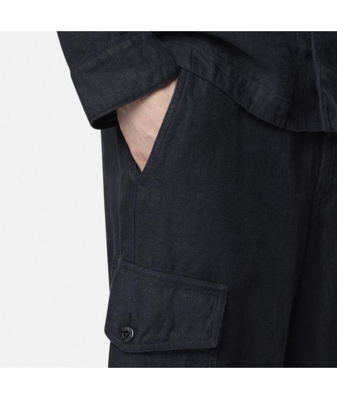 STONE ISLAND Темно-синие льняные повседневные брюки, фото 4