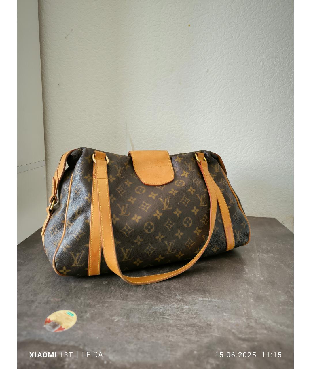 LOUIS VUITTON Коричневая кожаная сумка тоут, фото 3