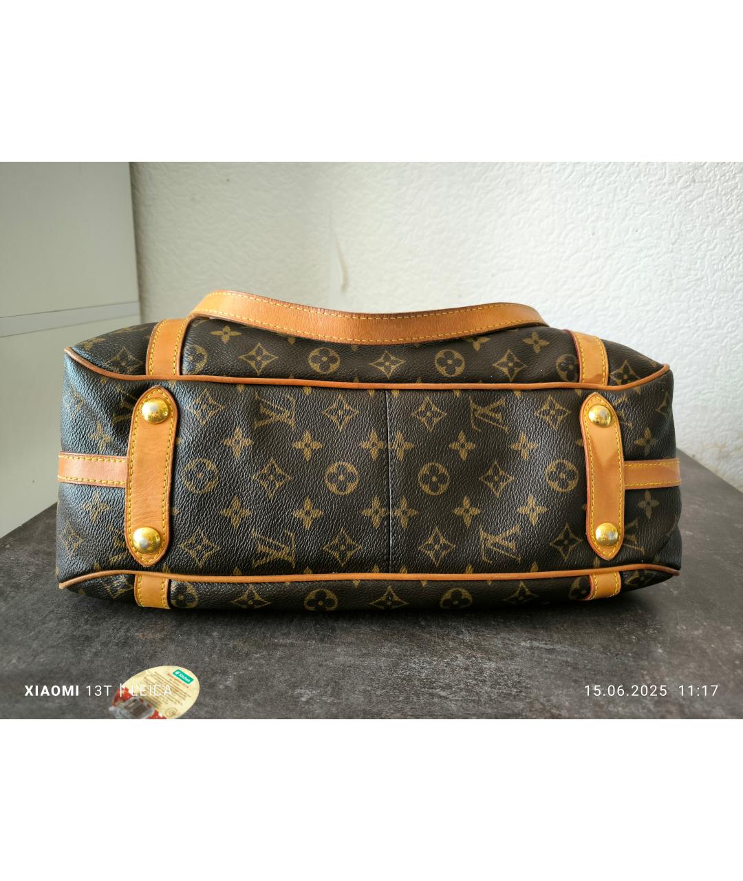 LOUIS VUITTON Коричневая кожаная сумка тоут, фото 8