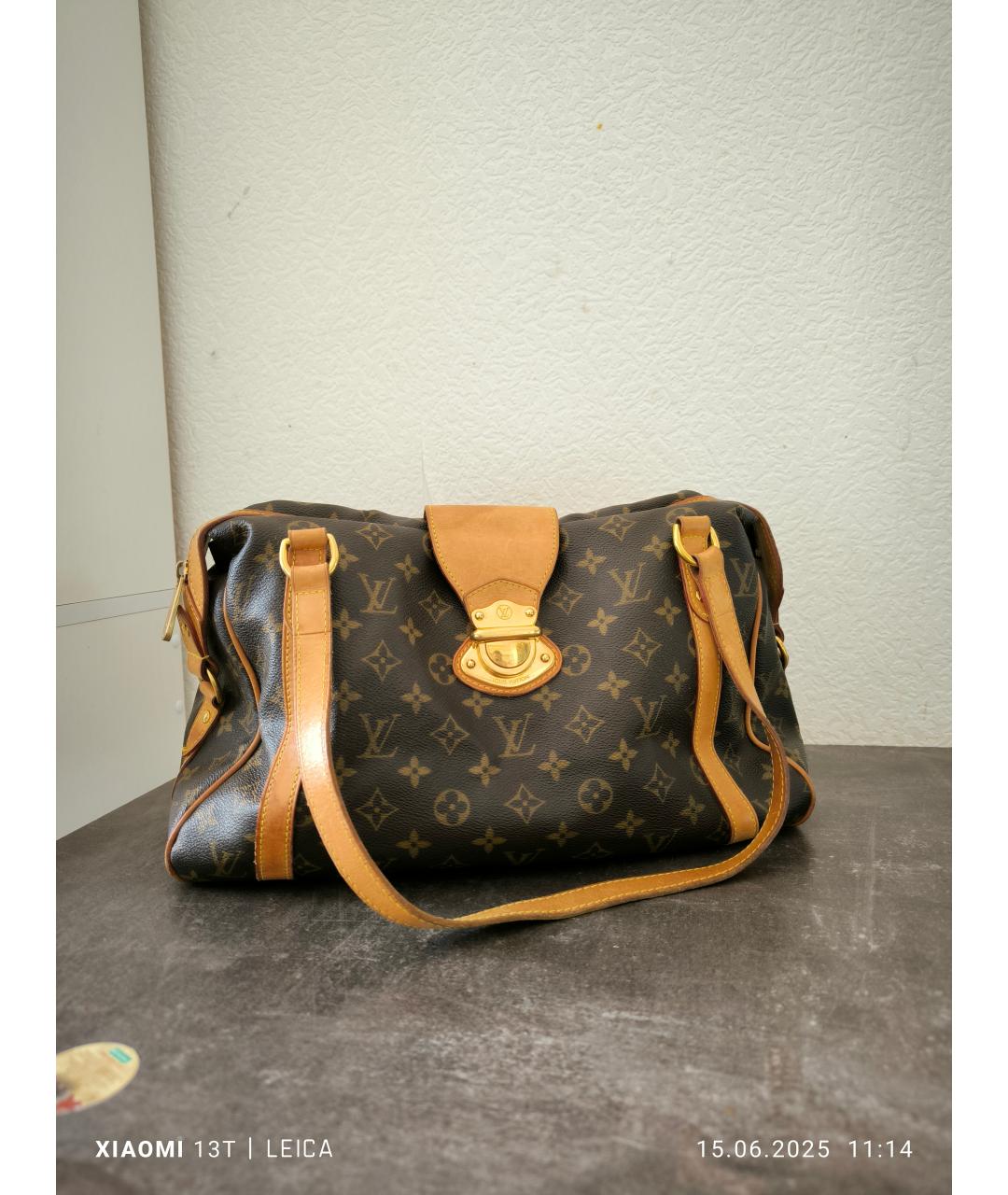 LOUIS VUITTON Коричневая кожаная сумка тоут, фото 2
