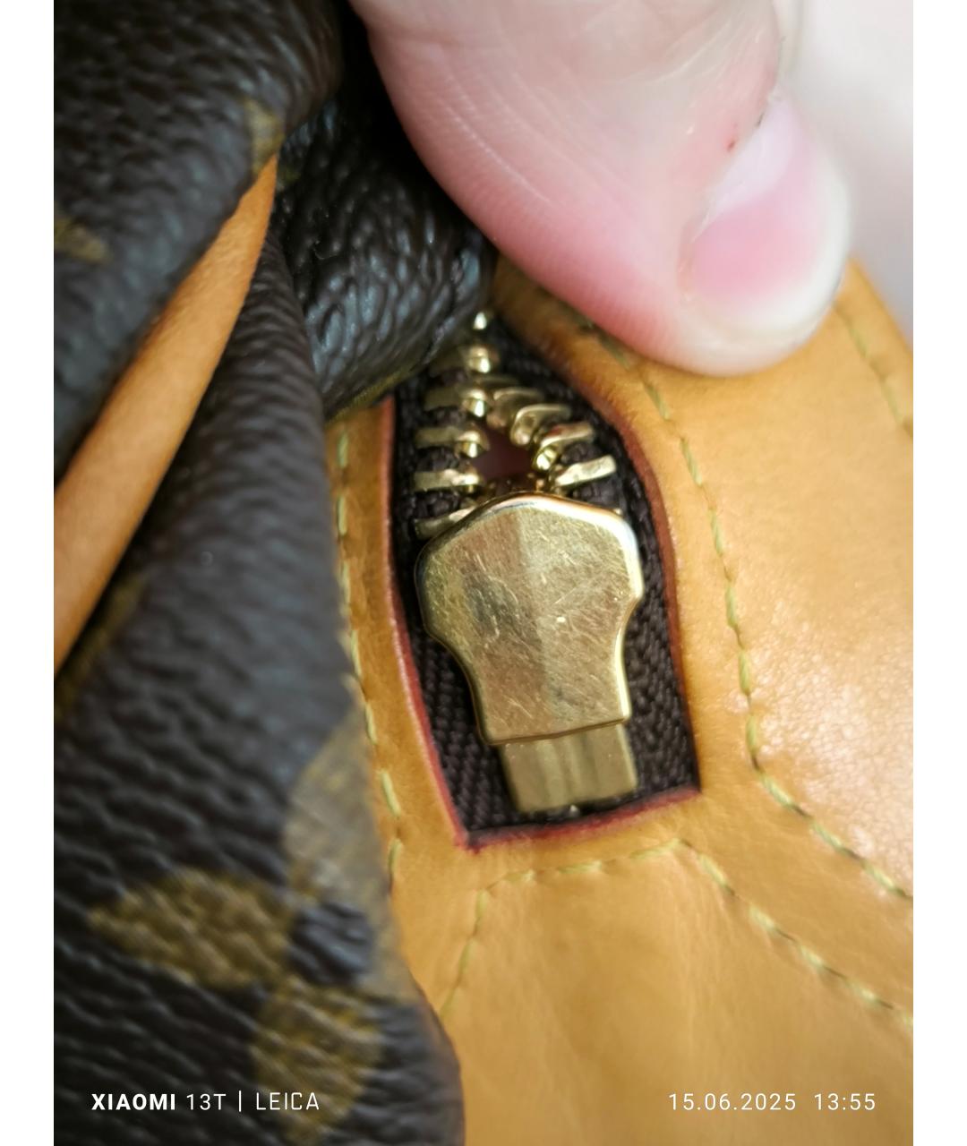 LOUIS VUITTON Коричневая кожаная сумка тоут, фото 5