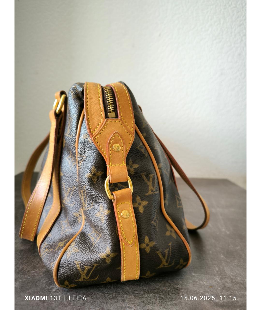 LOUIS VUITTON Коричневая кожаная сумка тоут, фото 6