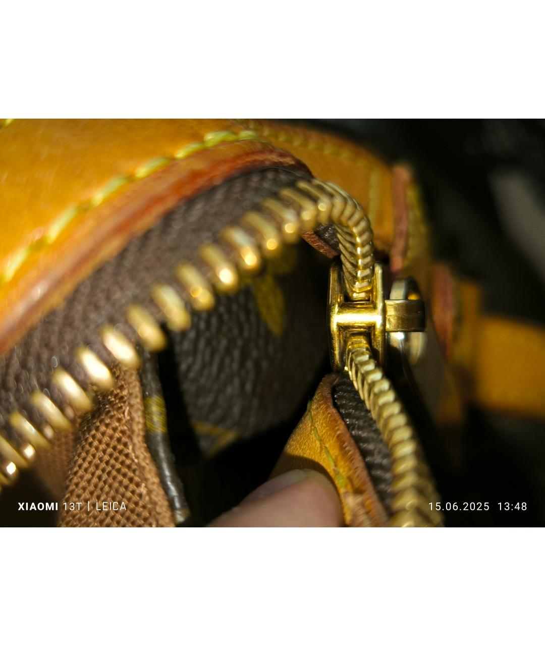 LOUIS VUITTON Коричневая кожаная сумка тоут, фото 4
