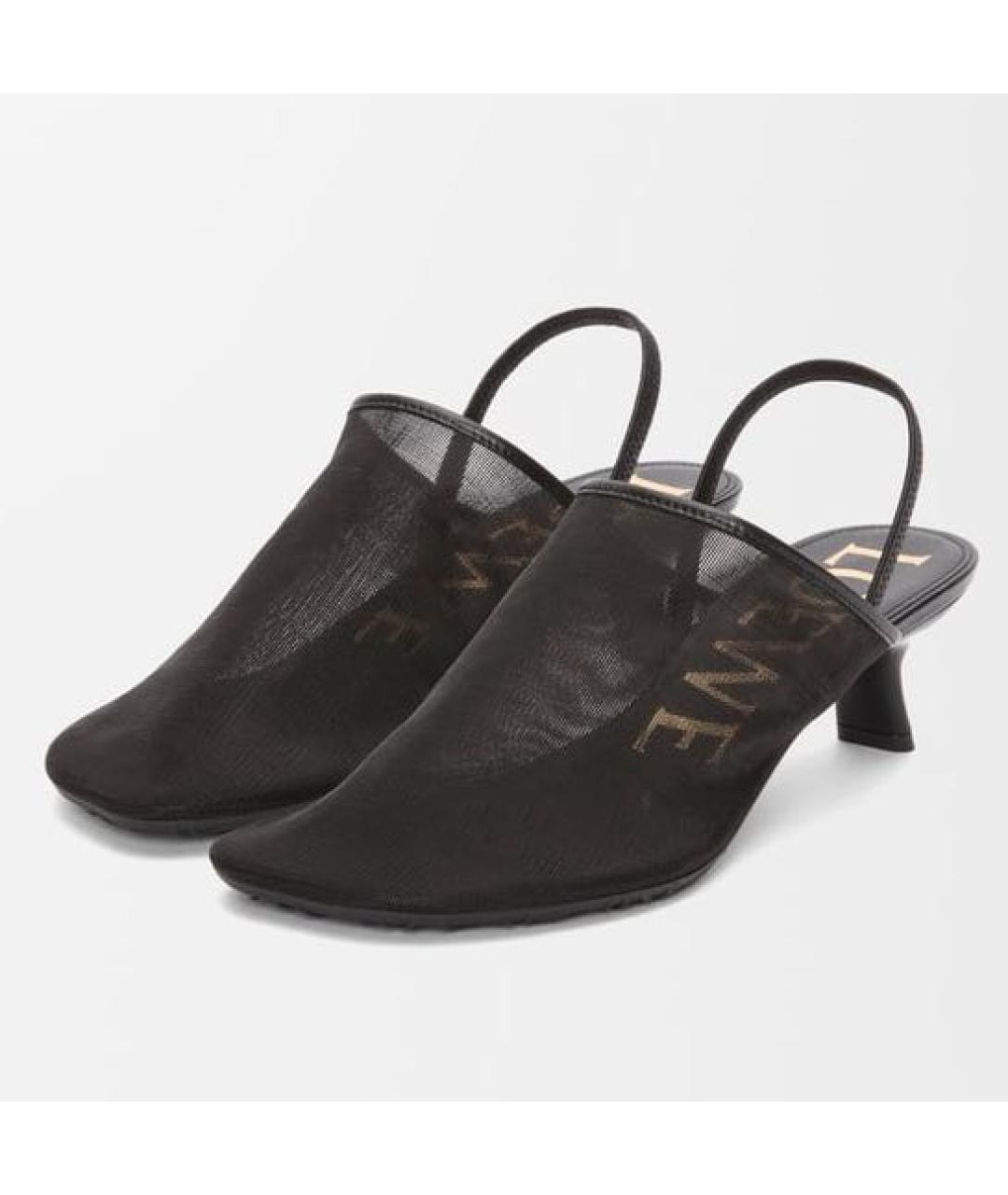 LOEWE Черные текстильные сандалии, фото 3