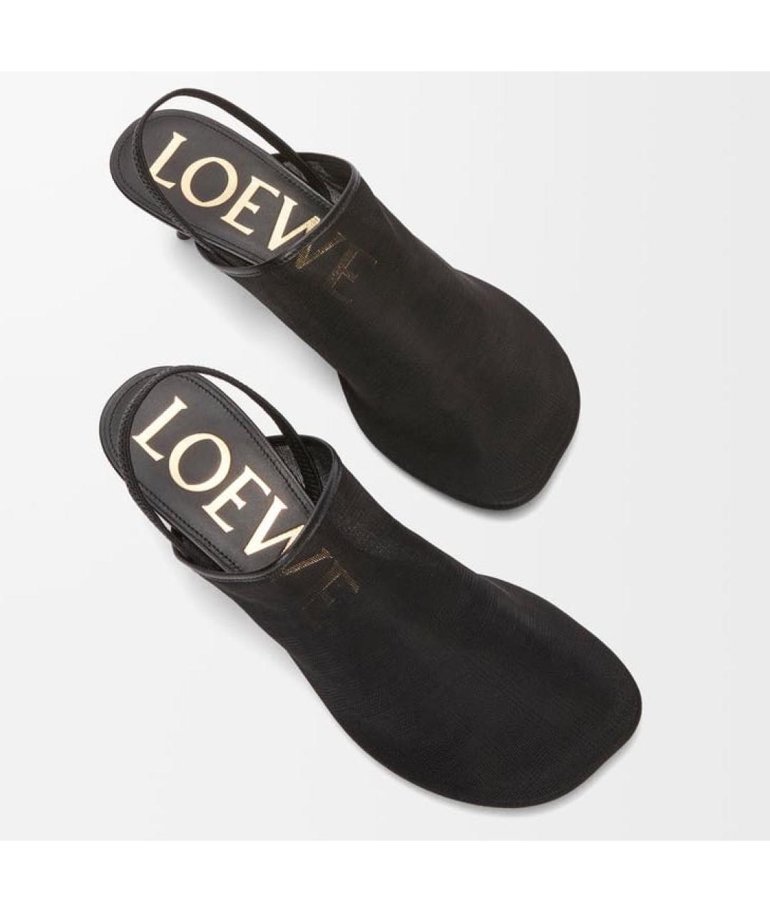 LOEWE Черные текстильные сандалии, фото 4