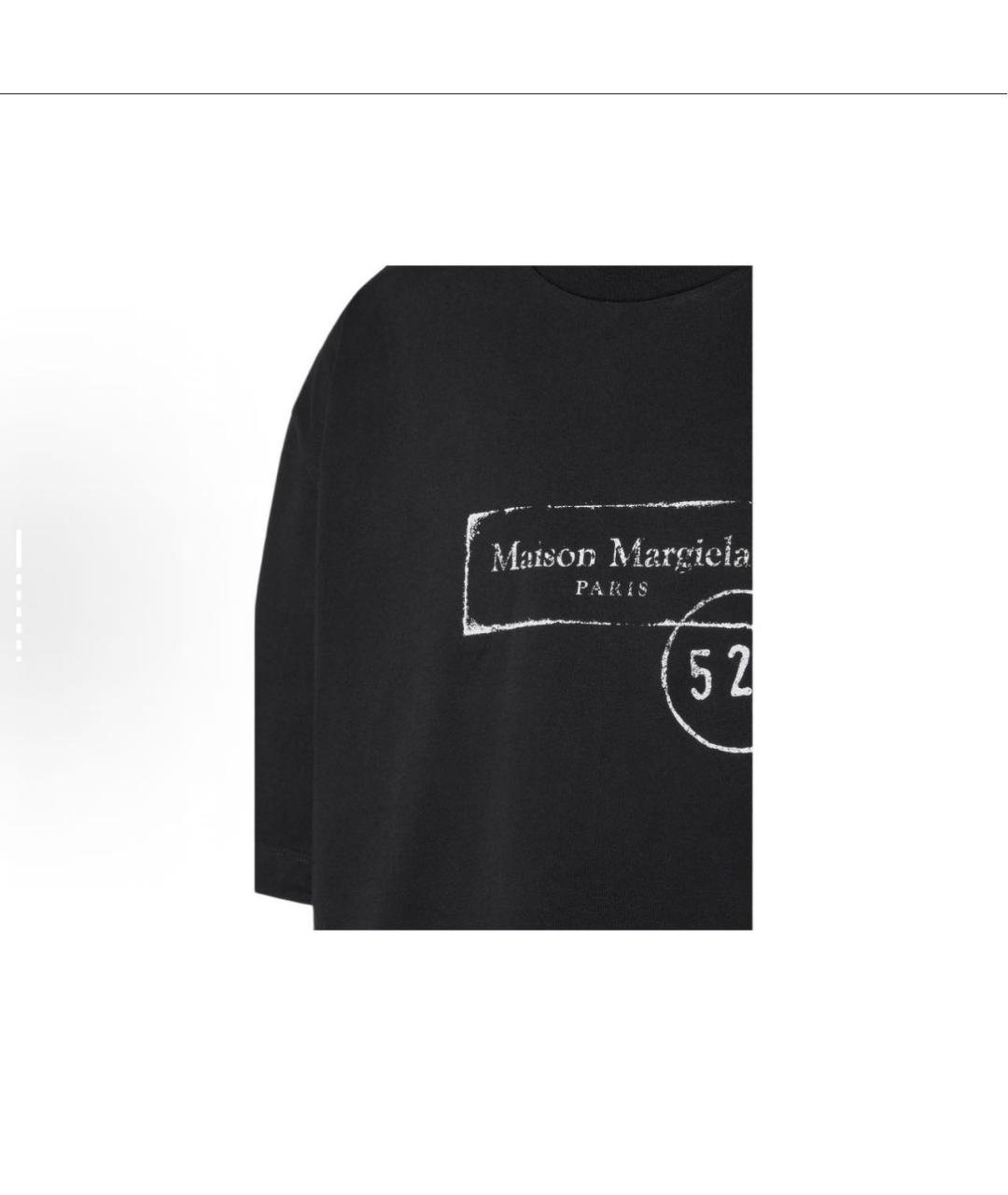 MAISON MARGIELA Черная хлопковая футболка, фото 3