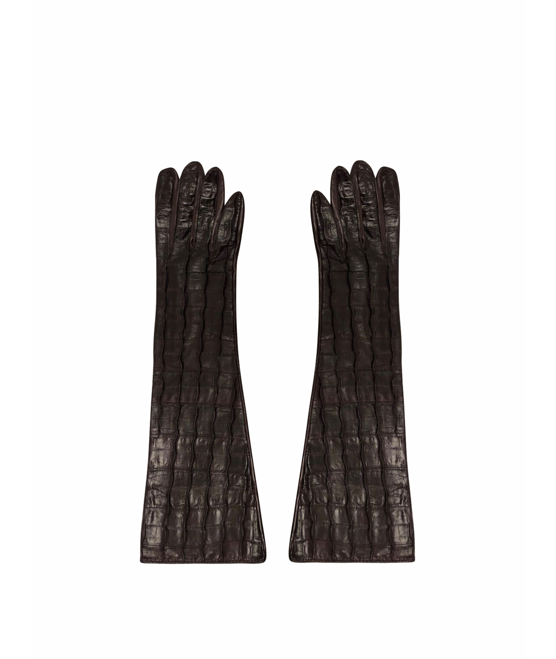 SALVATORE FERRAGAMO Бордовые кожаные перчатки, фото 1