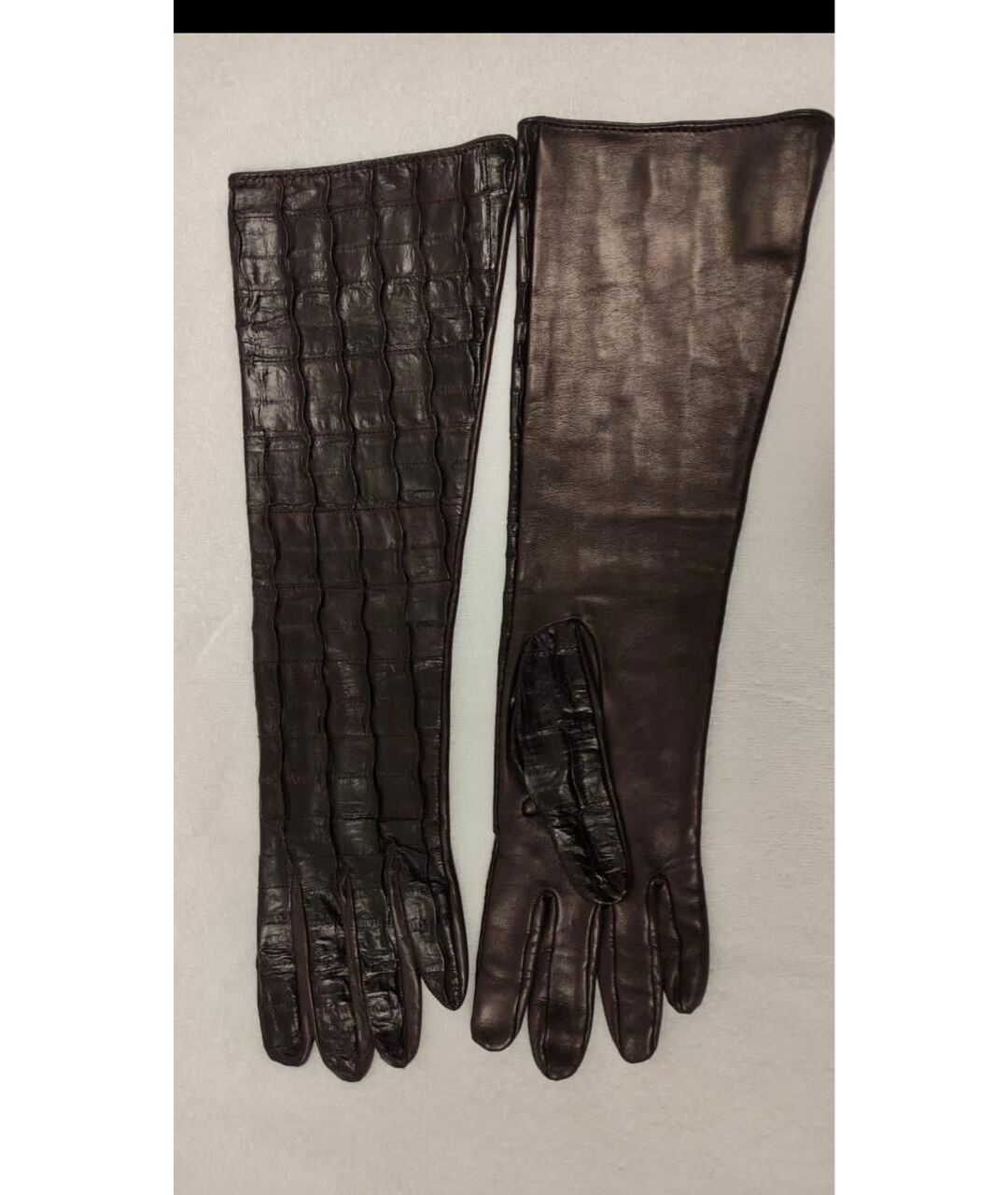 SALVATORE FERRAGAMO Бордовые кожаные перчатки, фото 5