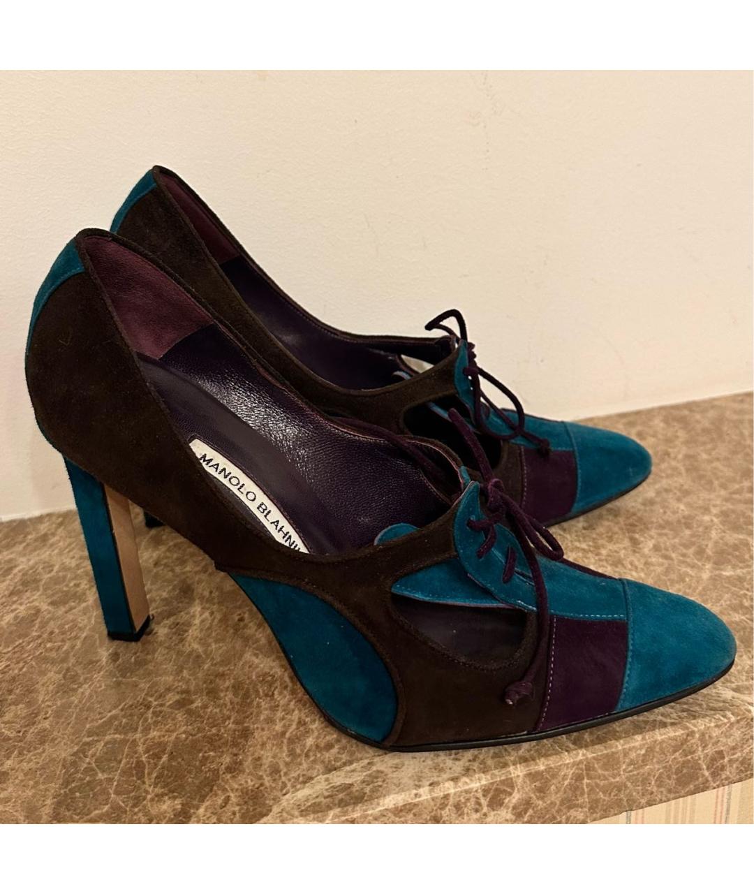MANOLO BLAHNIK Мульти замшевые туфли, фото 5