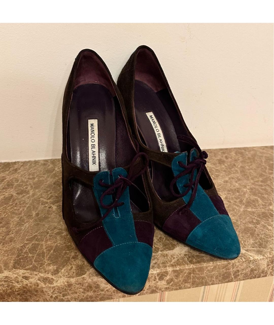 MANOLO BLAHNIK Мульти замшевые туфли, фото 3