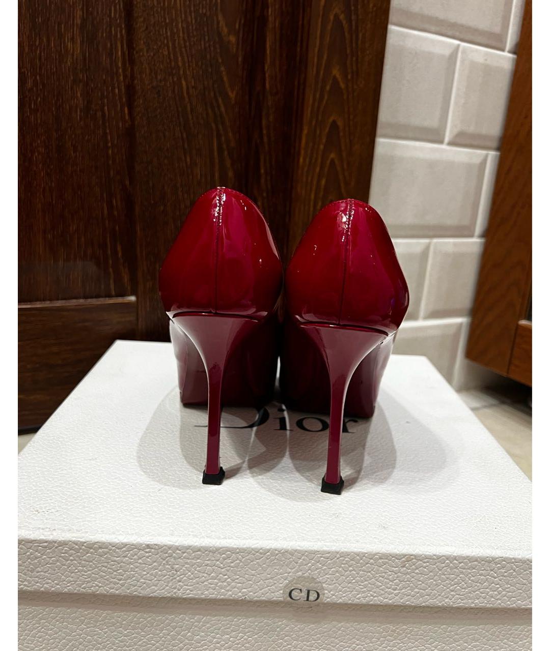 SAINT LAURENT Бордовые туфли из лакированной кожи, фото 4