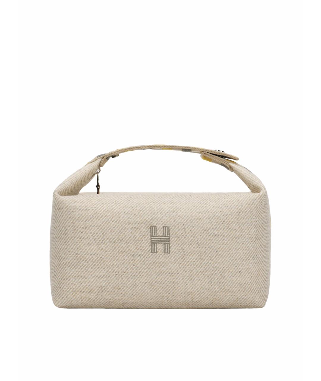 HERMES Бежевая косметичка, фото 7