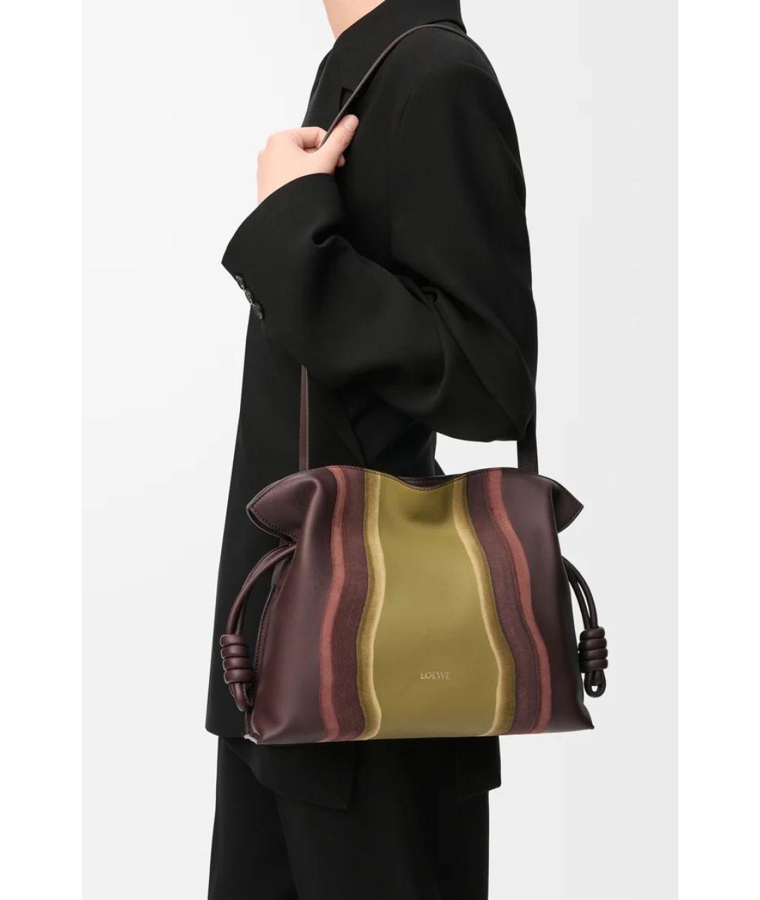 LOEWE Коричневая кожаная сумка через плечо, фото 2