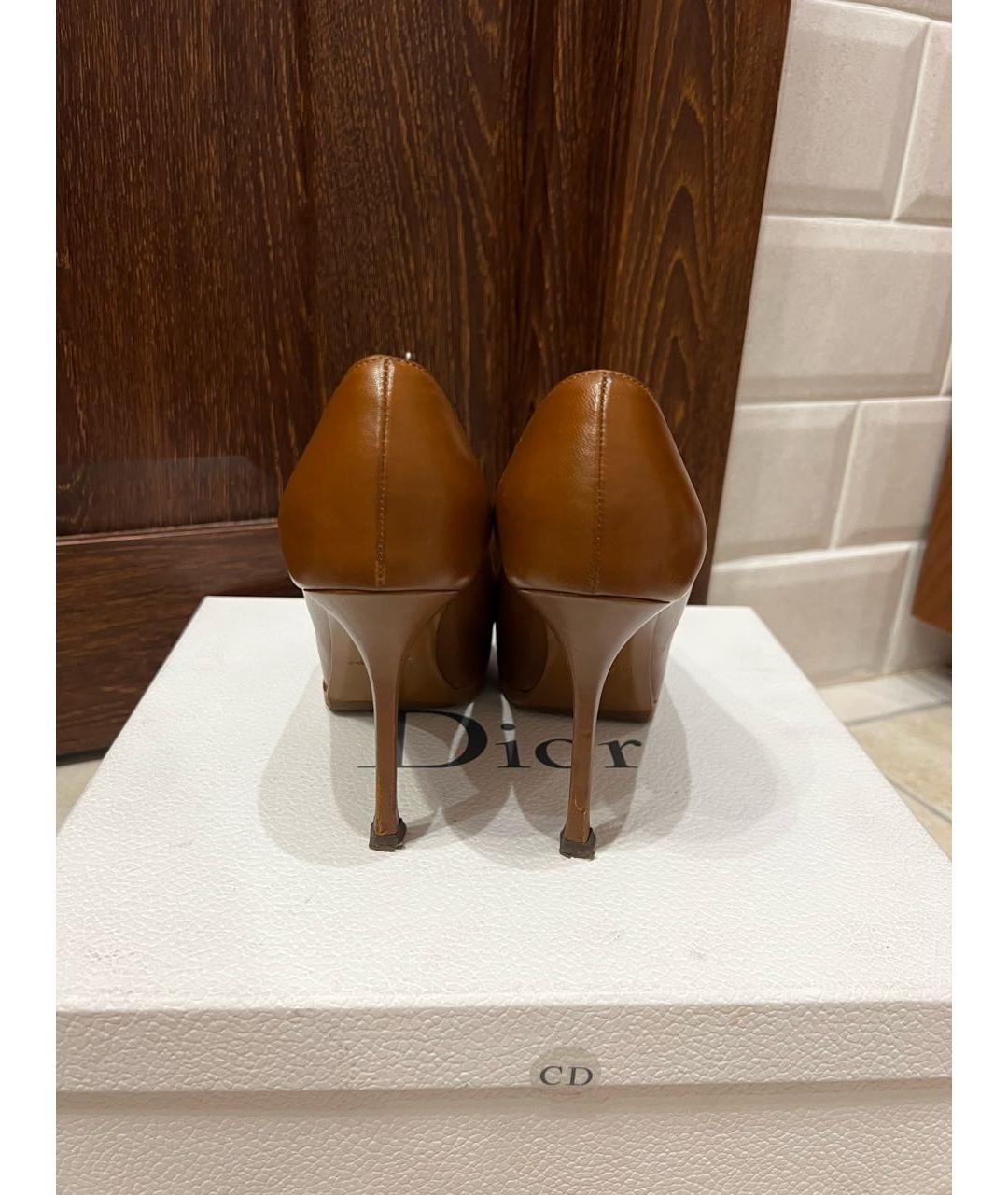 SAINT LAURENT Коричневые кожаные туфли, фото 4