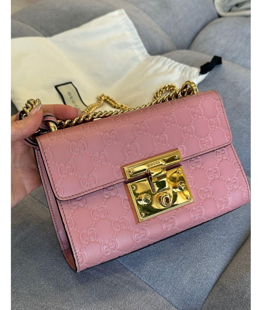 GUCCI Розовая кожаная сумка через плечо, фото 2