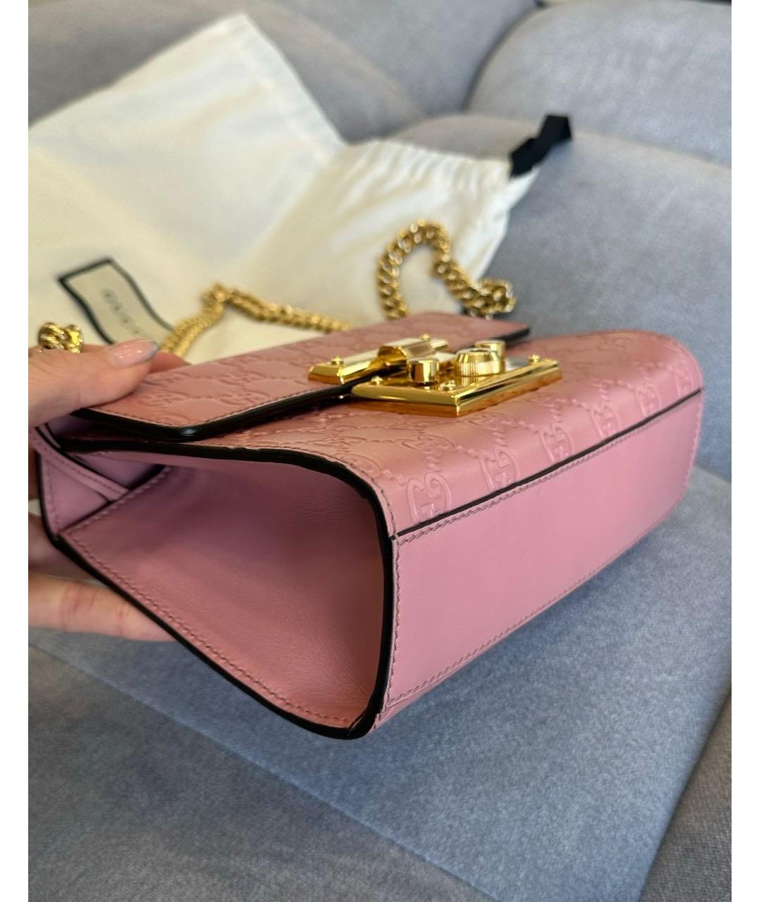 GUCCI Розовая кожаная сумка через плечо, фото 3