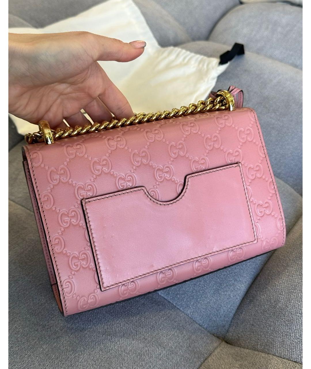 GUCCI Розовая кожаная сумка через плечо, фото 4