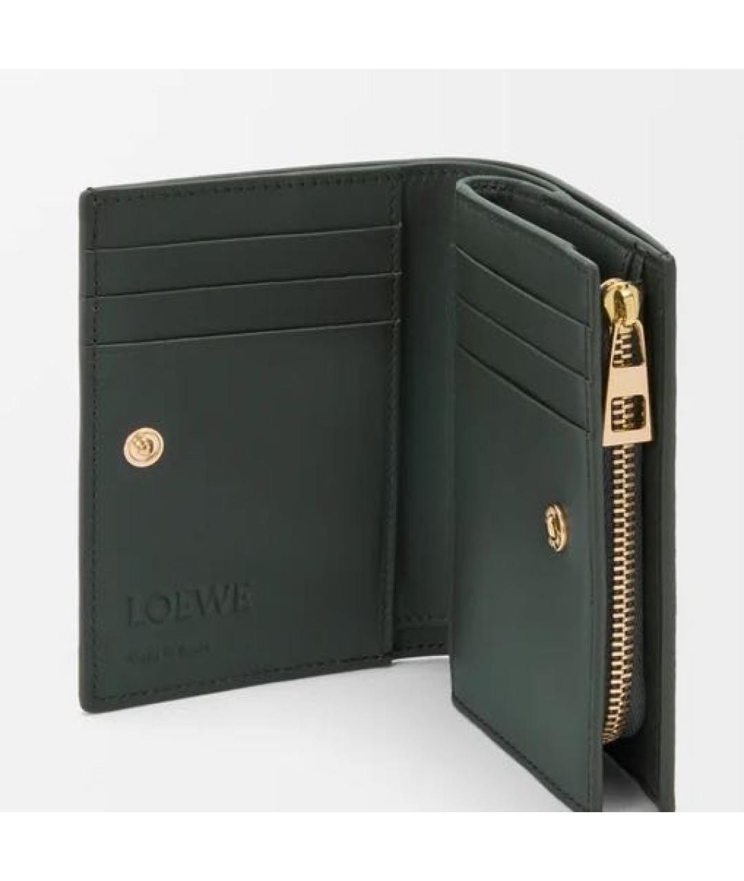 LOEWE Хаки кожаный кошелек, фото 3