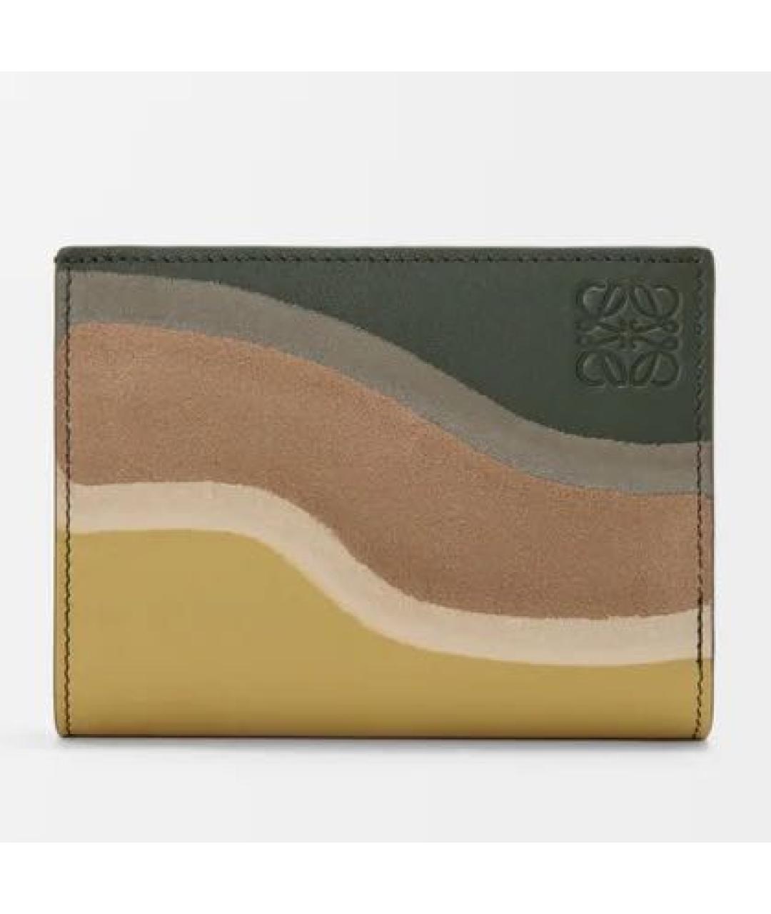 LOEWE Хаки кожаный кошелек, фото 6