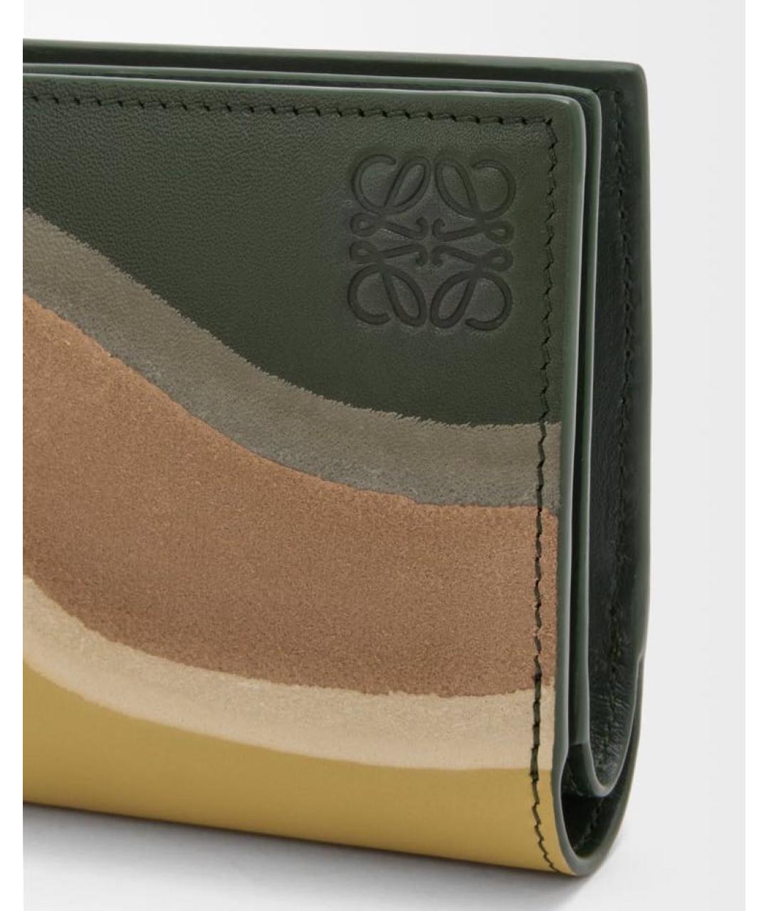 LOEWE Хаки кожаный кошелек, фото 5