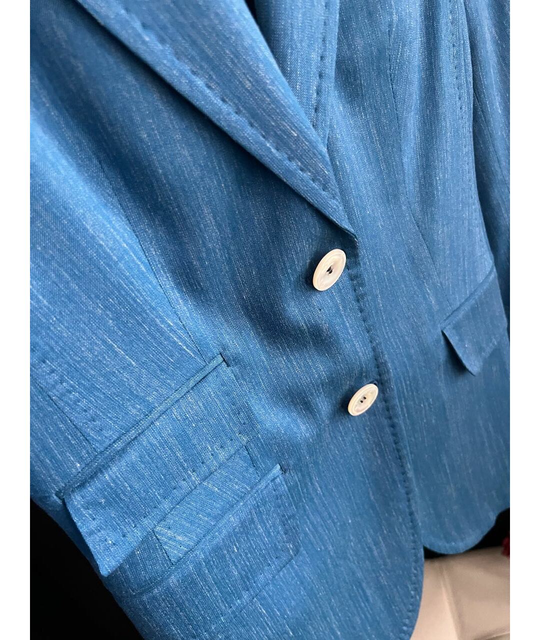 KITON Синий шерстяной жакет/пиджак, фото 3