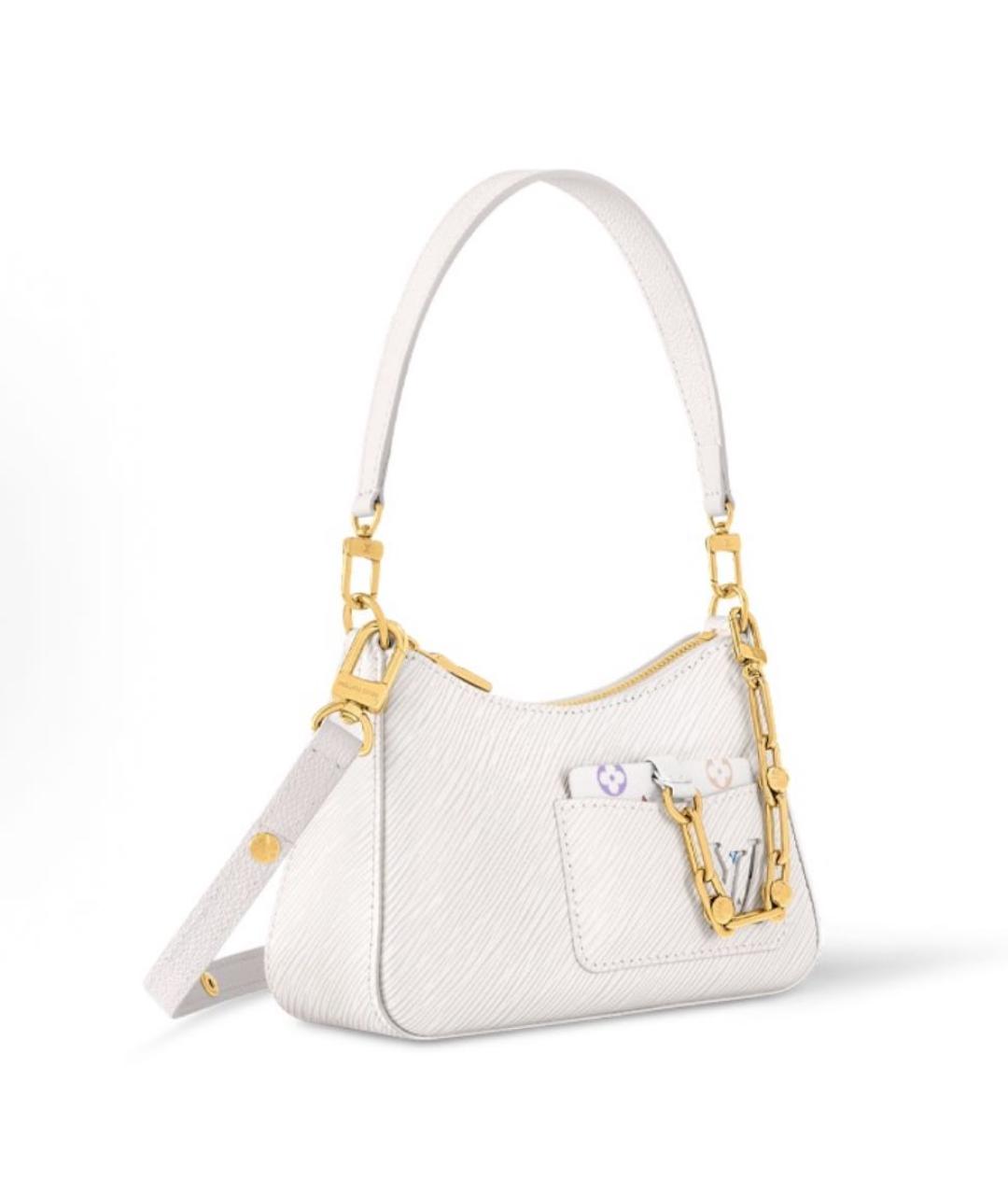 LOUIS VUITTON Белая кожаная сумка через плечо, фото 2