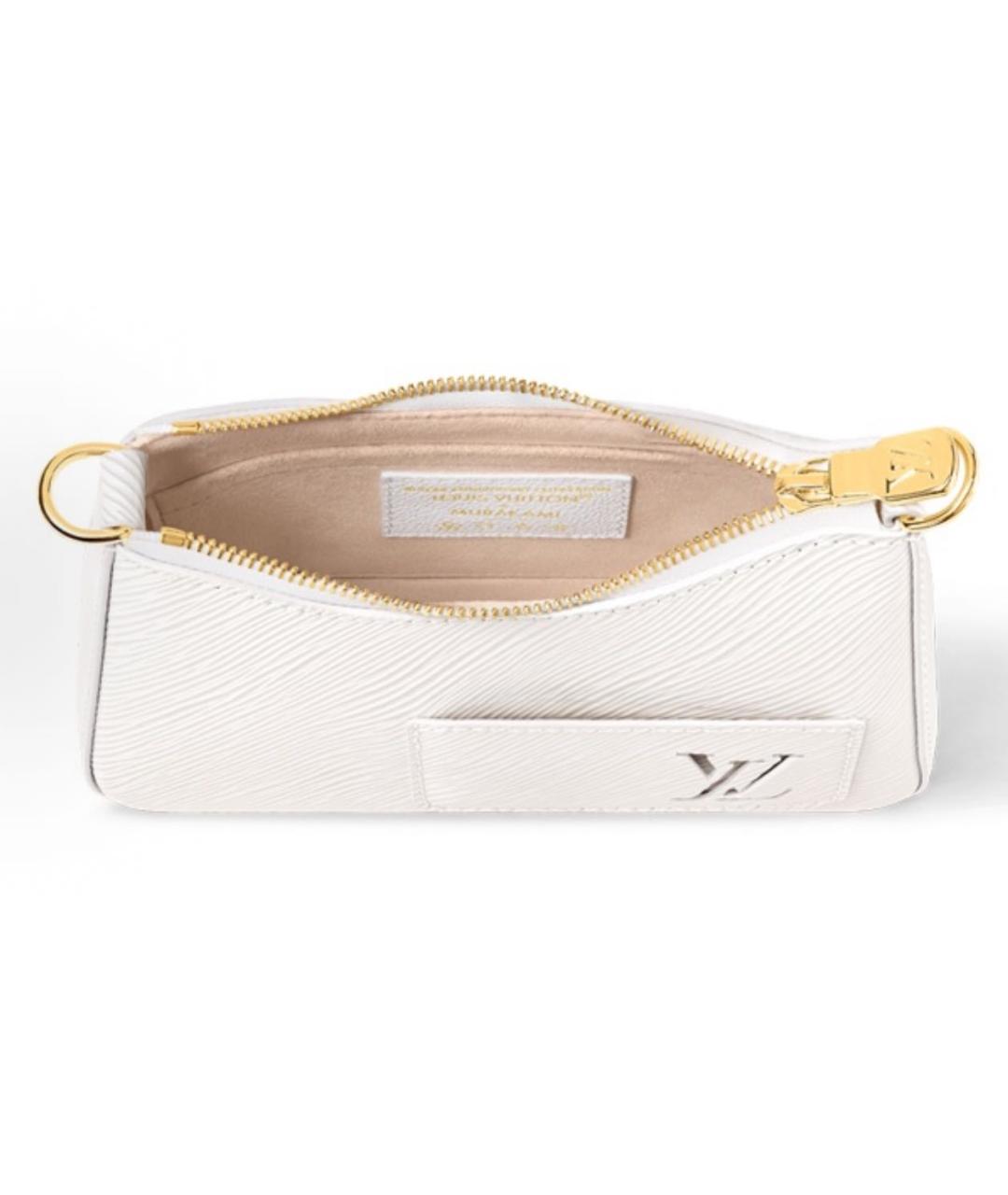 LOUIS VUITTON Белая кожаная сумка через плечо, фото 4