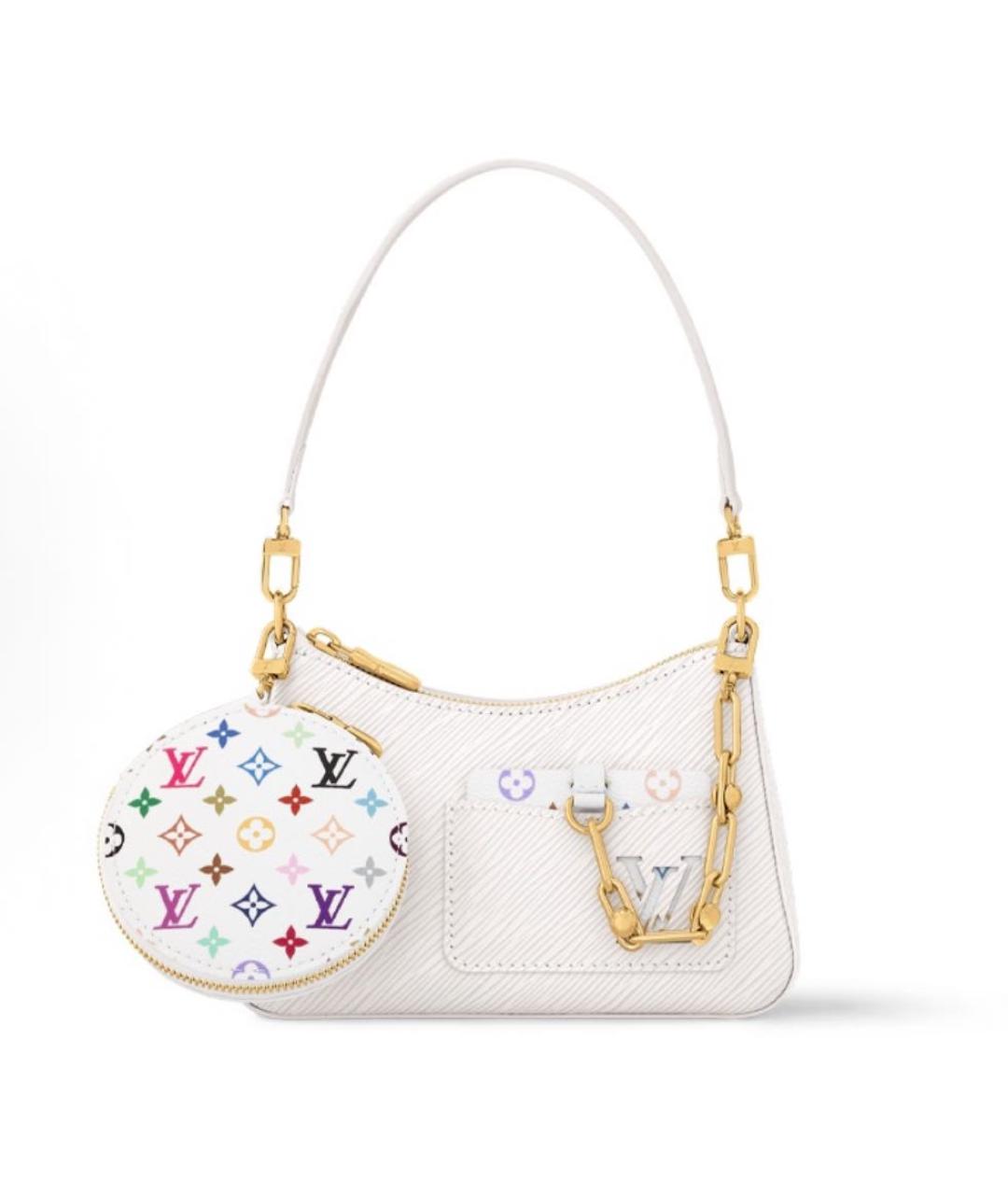 LOUIS VUITTON Белая кожаная сумка через плечо, фото 6