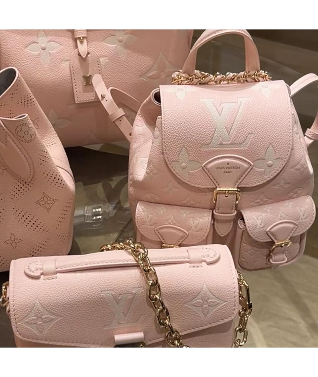 LOUIS VUITTON Розовый кожаный рюкзак, фото 5