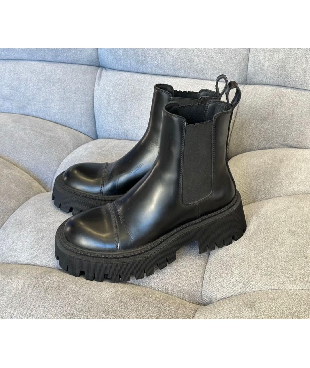 BALENCIAGA Черные кожаные ботинки, фото 6
