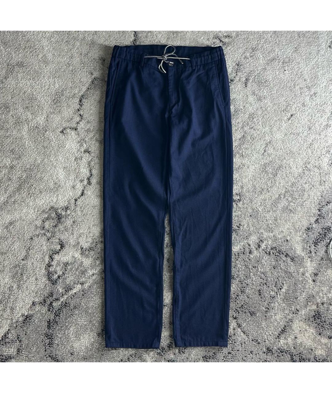 CANALI Темно-синие шерстяные повседневные брюки, фото 8